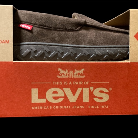 Levi's - Fields Moccasin Mens Slipper - Faux Shearling - Brown - Size 8-9